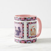 Custom Roze Herfst Herfst Kerstmis Patroon Foto Mok (Voorkant rechts)