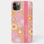 Custom Roze Koraal Rood Sinaasappel Bloemen Art Pa Case-Mate iPhone Case (Achterkant)