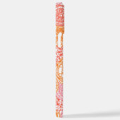 Custom Roze Koraal Rood Sinaasappel Bloemen Art Pa iPhone Hoesje (Rechterkant)