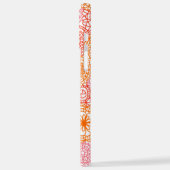 Custom Roze Koraal Rood Sinaasappel Bloemen Art Pa iPhone Hoesje (Linkerkant)