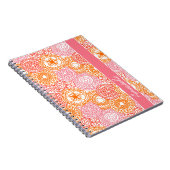 Custom Roze Koraal Rood Sinaasappel Bloemen Art Pa Notitieboek (Rechterzijde)