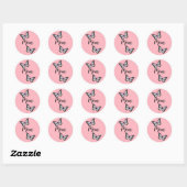 Custom Roze Mam Ronde Sticker (Vel)
