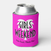 Custom roze meisje's weekendtrip drankhouder blikjeskoeler (Blikje Voorkant)