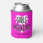 Custom roze meisje's weekendtrip drankhouder blikjeskoeler (Blikje Achterkant)