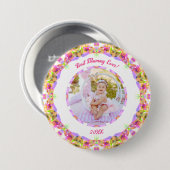 Custom roze moederdag beste mama ooit mama foto ronde button 7,6 cm (Voorkant /achterkant)