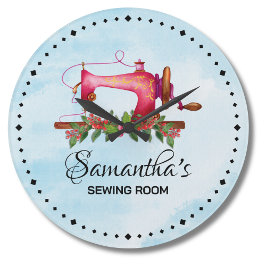  Custom Roze Naaikamer Leuke waterverf Grote Klok