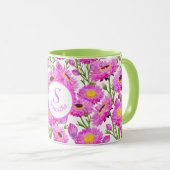 Custom Roze Papier Daisies Bloemen Mok (Voorkant rechts)