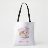 Custom Roze Pre Kleuterschool Leraar School Tote Bag (Voorkant)