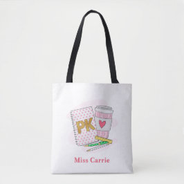 Custom Roze Pre Kleuterschool Leraar School Tote Bag