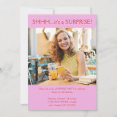 Custom Roze Rood Foto Verrassing 30e Verjaardagsfe Kaart (Voorkant)