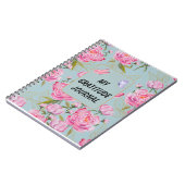 Custom Roze Rozen Dankbaarheid Notitieboek (Linkerzijde)