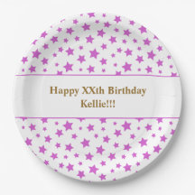 Custom roze sterren met bericht verjaardagsfeestje