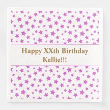 Custom roze sterren met bericht verjaardagsfeestje