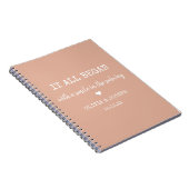 Custom roze waar het allemaal begon Valentijnsdag Notitieboek (Rechterzijde)