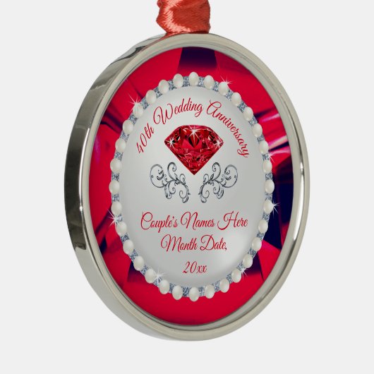 Custom Ruby, 40th Wedding Jubileum Ornament (Rechts)