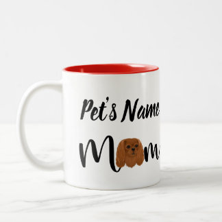 Custom Ruby Cavalier King Charles Spaniel Gift Tweekleurige Koffiemok