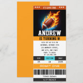 Custom Rugby Birthday Ticket Kaart (Voorkant / Achterkant)