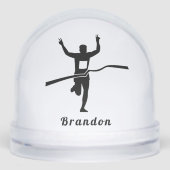 Custom Runner Finish Line Snow Globe Gift Sneeuwbol (Voorkant)