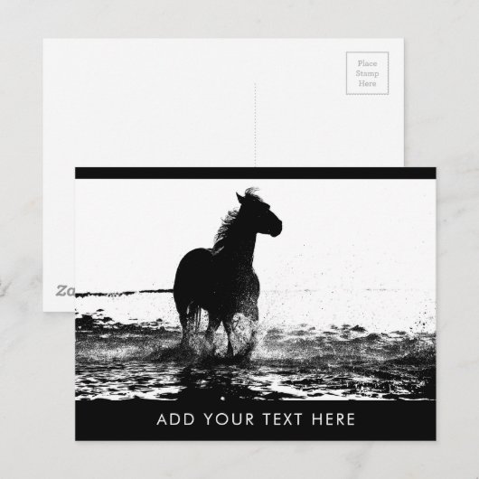 Custom Running Horse Animal Sjabloon Glossy Briefkaart (Voorkant / Achterkant)