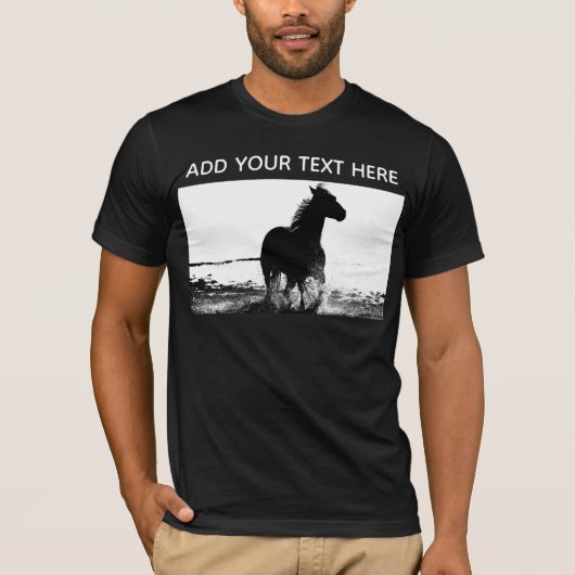 Custom Running Horse Sjabloon Mannen Modern T-shirt (Voorkant)