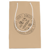 Custom Rustic Bakery Logo Kraft Paper Bag Medium Cadeauzakje (Voorkant)