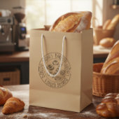 Custom Rustic Bakery Logo Kraft Paper Bag Medium Cadeauzakje