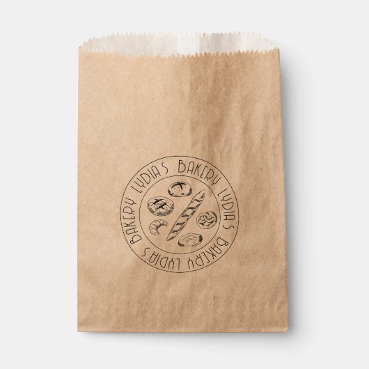 Custom Rustic Bakery Logo Kraft Paper Treat Bag Bedankzakje (Voorkant)
