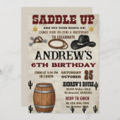 Custom Rustic Cowboy Western Birthday Party Kaart (Voorkant / Achterkant)