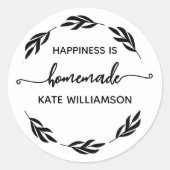 Custom Rustic Happiness wordt gemaakt door Ronde Sticker (Voorkant)