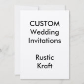 Custom RUSTIC KRAFT bruiloft uitnodigingen 5 "x7" (Voorkant)