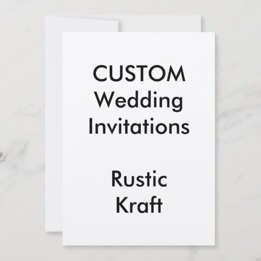 Custom RUSTIC KRAFT bruiloft uitnodigingen 5 "x7" (Voorkant)