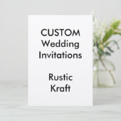 Custom RUSTIC KRAFT bruiloft uitnodigingen 5 "x7" (Staand voorkant)