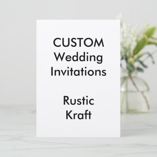Custom RUSTIC KRAFT bruiloft uitnodigingen 5 "x7" (Staand voorkant)