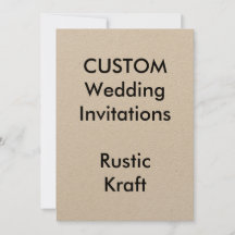 Custom RUSTIC KRAFT bruiloft uitnodigingen 5 "x7"