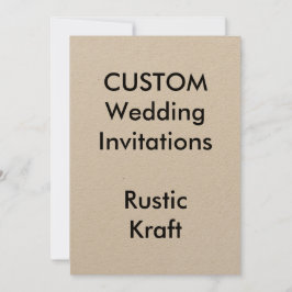 Custom RUSTIC KRAFT bruiloft uitnodigingen 5 "x7"