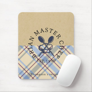 Custom rustic kraft paper and tartan farmhouse muismat