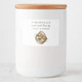 Custom Rustic Lemons Limoncello Label Voedselcontainer Etiket (Voorkant)