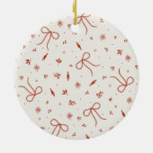 Custom Rustic Pine Tree Red Green Keramisch Ornament (Achterkant)