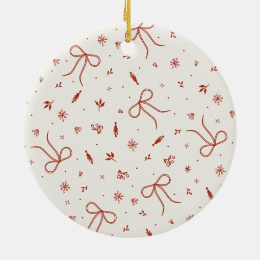 Custom Rustic Pine Tree Red Green Keramisch Ornament (Achterkant)