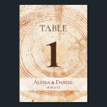 Custom Rustic wedding Wood Grain background Kaart<br><div class="desc">Add a touch of rustic charm to your wedding reception with our Custom Rustic Wedding Wood Grain Background Table Numbers. These table cards are designed to perfectly complement our rustic wedding wood-cut slice collection suite, creating a cohesive and beautiful aesthetic for your special day. Each table card can be customized...</div>