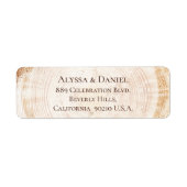 Custom Rustic Wedding Wood grain tree bark ring Etiket (Voorkant)