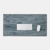 Custom Rustiek Blauw Grijs Gekleurde Faux Woodgrai Bureaumat (Keyboard & Muis)