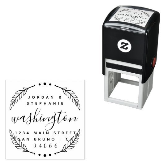 Custom rustiek script net getrouwd retour adres  zelfinktende stempel (In situ)