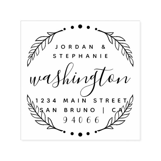 Custom rustiek script net getrouwd retour adres  zelfinktende stempel (Design)