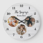 Custom rustieke 3 foto collage leuk familie tijd grote klok (Voorkant)
