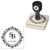 Custom rustieke botanische land krans bruiloft rubberstempel (Gestempeld)