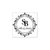 Custom rustieke botanische land krans bruiloft rubberstempel (Afrduk)