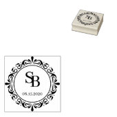 Custom rustieke botanische land krans bruiloft rubberstempel (Gestempeld)