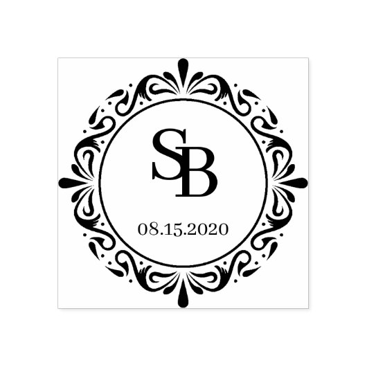 Custom rustieke botanische land krans bruiloft rubberstempel (Afrduk)