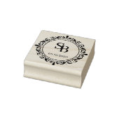 Custom rustieke botanische land krans bruiloft rubberstempel (Stempel)